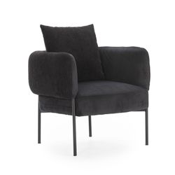 Black fabric armchair, 70 x 61 x 72.5 cm | Aruni
