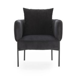 Black fabric armchair, 70 x 61 x 72.5 cm | Aruni