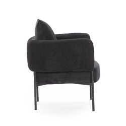 Black fabric armchair, 70 x 61 x 72.5 cm | Aruni