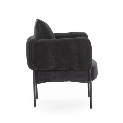 Black fabric armchair, 70 x 61 x 72.5 cm | Aruni