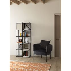 Black fabric armchair, 70 x 61 x 72.5 cm | Aruni