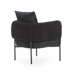 Black fabric armchair, 70 x 61 x 72.5 cm | Aruni
