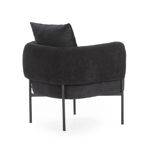 Black fabric armchair, 70 x 61 x 72.5 cm | Aruni