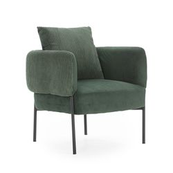 Fabric armchair in green, 70 x 61 x 72.5 cm | Aruni
