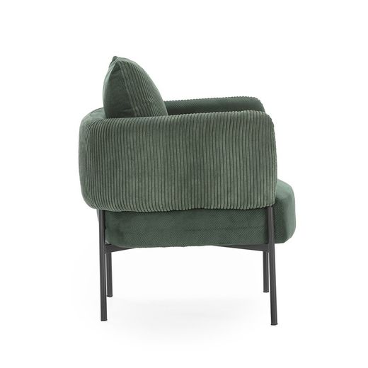 Fabric armchair in green, 70 x 61 x 72.5 cm | Aruni