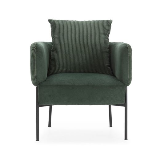 Fabric armchair in green, 70 x 61 x 72.5 cm | Aruni