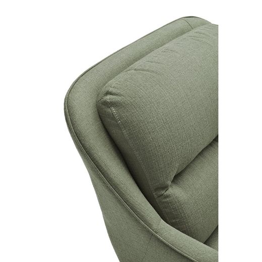 Grayish green fabric armchair, 88 x 84 x 87 cm | Sadira