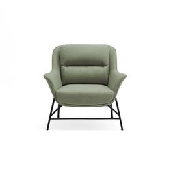 Butaca de tejido en verde grisáceo, 88 x 84 x 87 cm | Sadira
