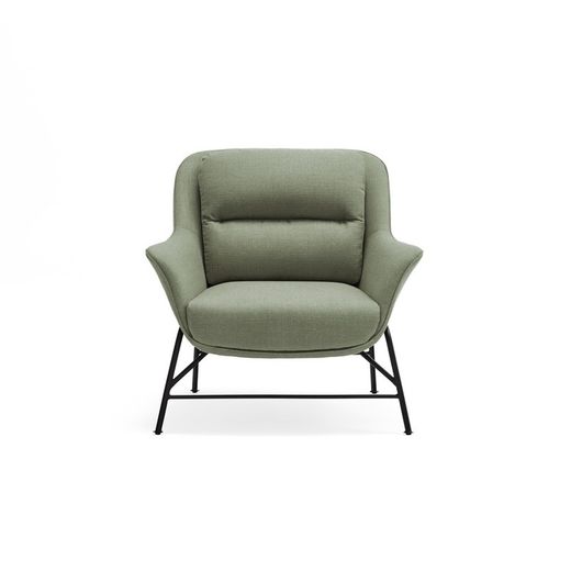 Grayish green fabric armchair, 88 x 84 x 87 cm | Sadira