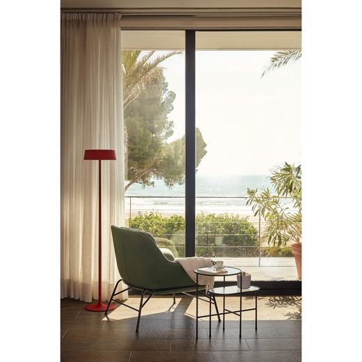 Grayish green fabric armchair, 88 x 84 x 87 cm | Sadira