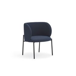 Navy blue fabric and metal armchair, 60 x 65 x 74 cm | Mogi