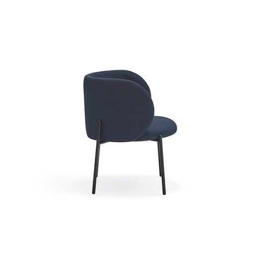 Navy blue fabric and metal armchair, 60 x 65 x 74 cm | Mogi