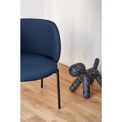 Navy blue fabric and metal armchair, 60 x 65 x 74 cm | Mogi