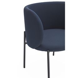 Navy blue fabric and metal armchair, 60 x 65 x 74 cm | Mogi