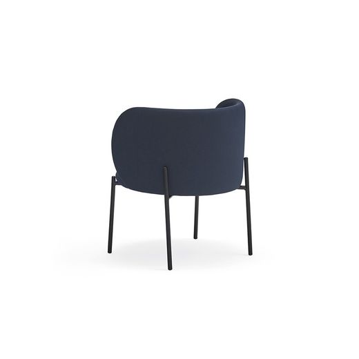 Navy blue fabric and metal armchair, 60 x 65 x 74 cm | Mogi