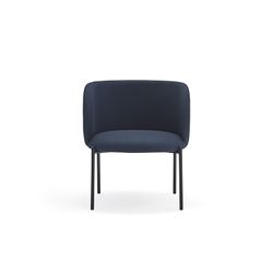 Navy blue fabric and metal armchair, 60 x 65 x 74 cm | Mogi