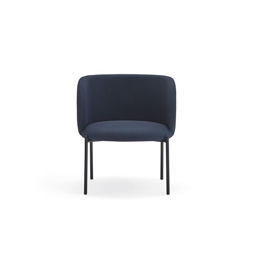 Navy blue fabric and metal armchair, 60 x 65 x 74 cm | Mogi