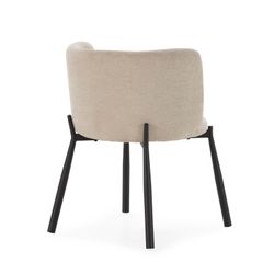 Beige fabric and metal armchair, 58 x 58.5 x 76.5 cm | Ginny