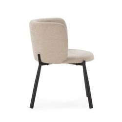 Beige fabric and metal armchair, 58 x 58.5 x 76.5 cm | Ginny