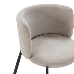 Beige fabric and metal armchair, 58 x 58.5 x 76.5 cm | Ginny