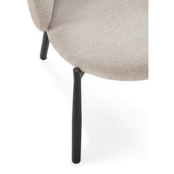 Beige fabric and metal armchair, 58 x 58.5 x 76.5 cm | Ginny