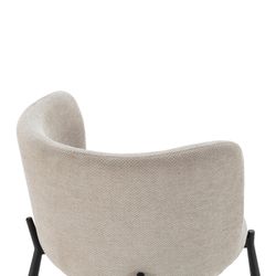 Beige fabric and metal armchair, 58 x 58.5 x 76.5 cm | Ginny