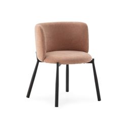 Fauteuil en tissu corail et métal, 58 x 58,5 x 76,5 cm | Ginny