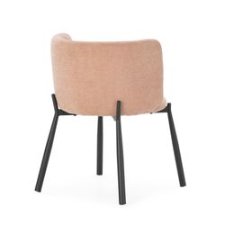 Fauteuil en tissu corail et métal, 58 x 58,5 x 76,5 cm | Ginny