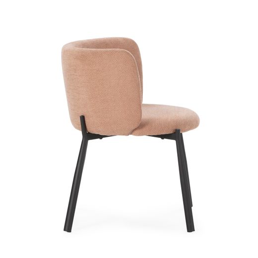 Fauteuil en tissu corail et métal, 58 x 58,5 x 76,5 cm | Ginny