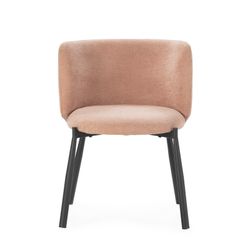 Fauteuil en tissu corail et métal, 58 x 58,5 x 76,5 cm | Ginny