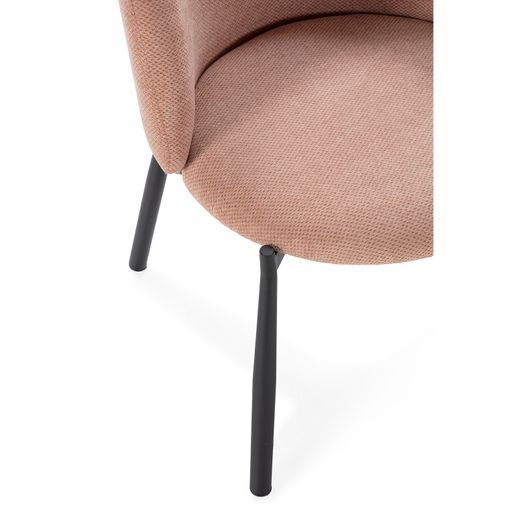 Fauteuil en tissu corail et métal, 58 x 58,5 x 76,5 cm | Ginny