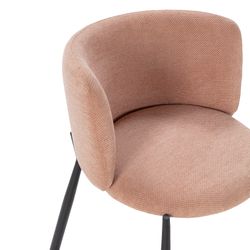 Fauteuil en tissu corail et métal, 58 x 58,5 x 76,5 cm | Ginny