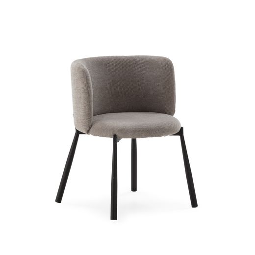 Butaca de tejido y metal en gris, 58 x 58,5 x 76,5 cm | Ginny