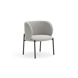 Light grey fabric and metal armchair, 65 x 60 x 74 cm | Mogi