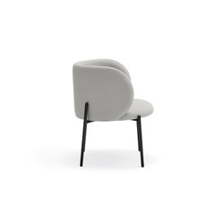 Light grey fabric and metal armchair, 65 x 60 x 74 cm | Mogi