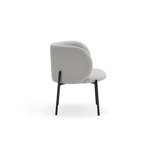 Light grey fabric and metal armchair, 65 x 60 x 74 cm | Mogi