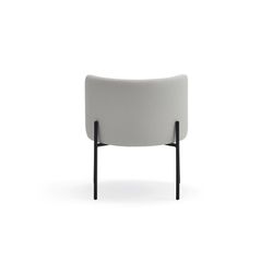 Light grey fabric and metal armchair, 65 x 60 x 74 cm | Mogi