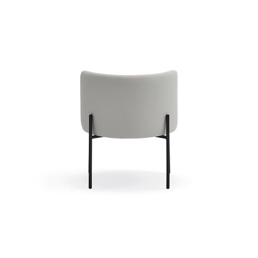 Light grey fabric and metal armchair, 65 x 60 x 74 cm | Mogi