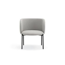 Light grey fabric and metal armchair, 65 x 60 x 74 cm | Mogi