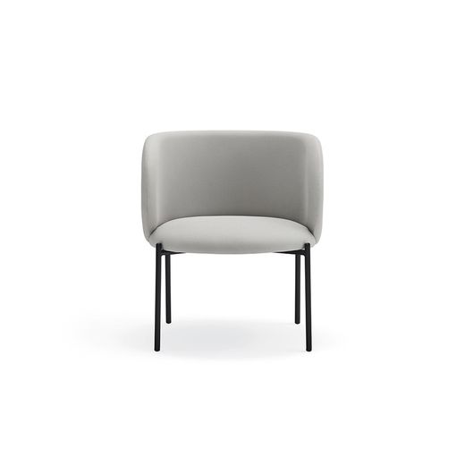 Light grey fabric and metal armchair, 65 x 60 x 74 cm | Mogi