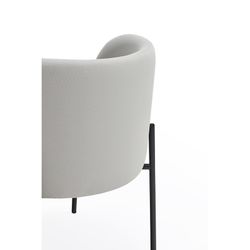 Light grey fabric and metal armchair, 65 x 60 x 74 cm | Mogi