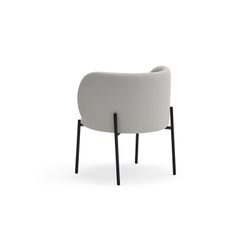 Light grey fabric and metal armchair, 65 x 60 x 74 cm | Mogi