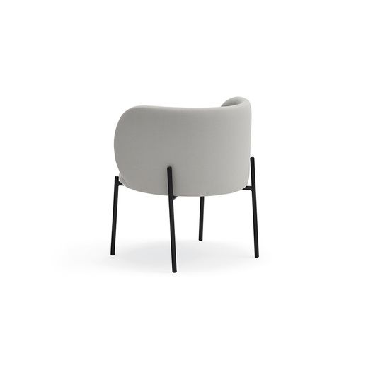 Light grey fabric and metal armchair, 65 x 60 x 74 cm | Mogi