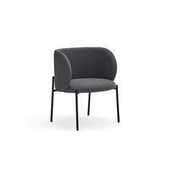 Dark grey fabric and metal armchair, 65 x 60 x 74 cm | Mogi