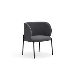 Dark grey fabric and metal armchair, 65 x 60 x 74 cm | Mogi