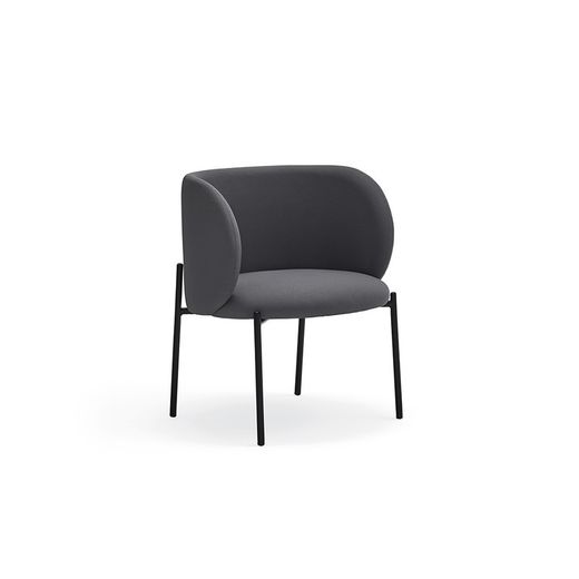 Dark grey fabric and metal armchair, 65 x 60 x 74 cm | Mogi
