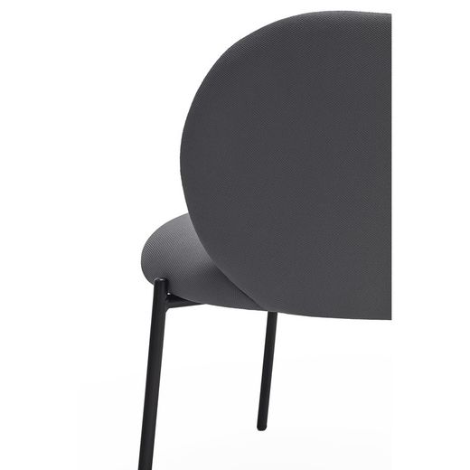 Dark grey fabric and metal armchair, 65 x 60 x 74 cm | Mogi