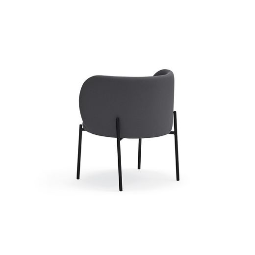 Dark grey fabric and metal armchair, 65 x 60 x 74 cm | Mogi