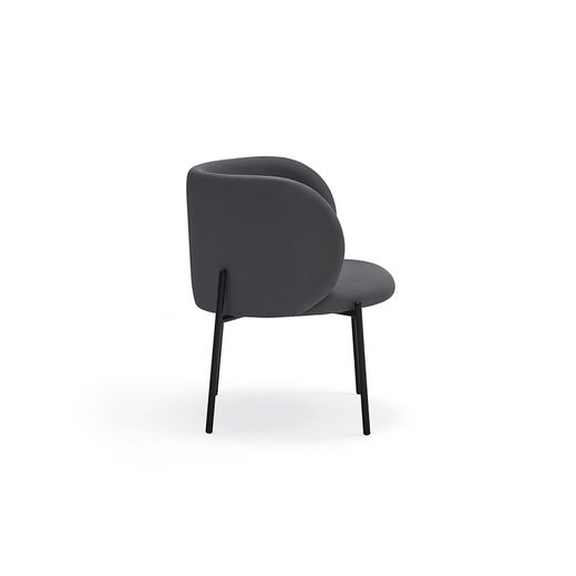 Dark grey fabric and metal armchair, 65 x 60 x 74 cm | Mogi