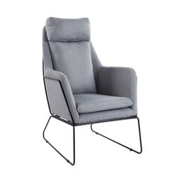 Butaca de tejido y metal en gris y negro, 72 x 90 x 107 cm | Sintra